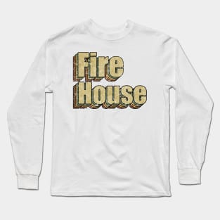 Fire House // Vintage Rainbow Typography Style // 70s Long Sleeve T-Shirt